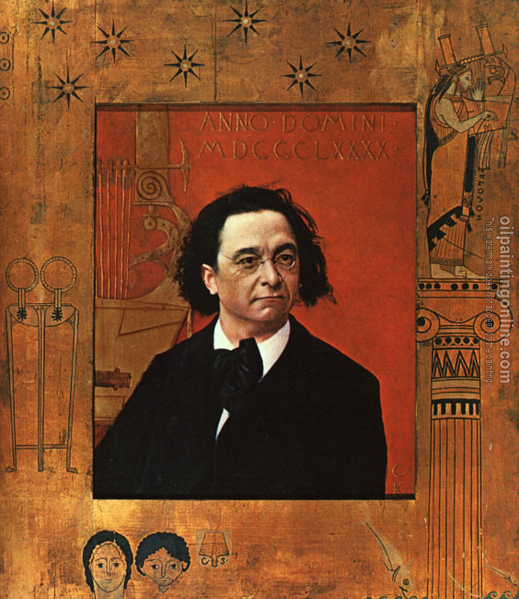 Klimt, Gustav - Portrait of the Pianist and Piano Teacher Joseph Pembauer
